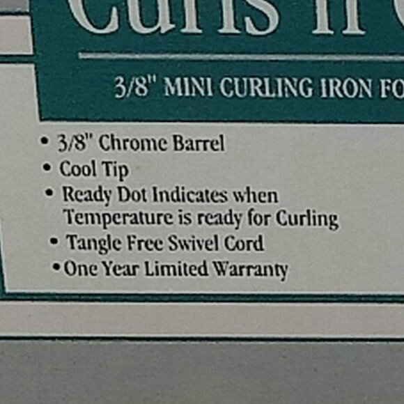 Conair Curling Iron Curls n Curls Mini 3/8" Barrel Tight Ringlets Vintage NEW - Picture 9 of 10